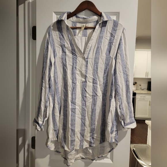 Light Weight Long Sleeved Mini Dress Coverup Summer Dress - Picture 1 of 4